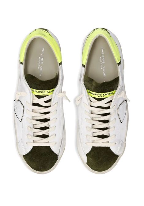 Sneakers Prsx Bianche, Nere e Giallo Fluo PHILIPPE MODEL | PRLUWX48